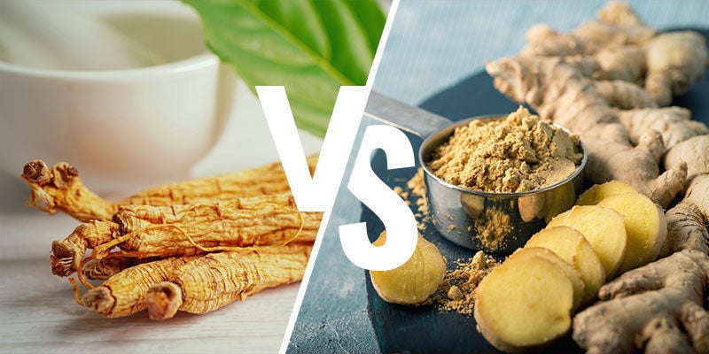 Qual é a diferença entre ginseng e gengibre?