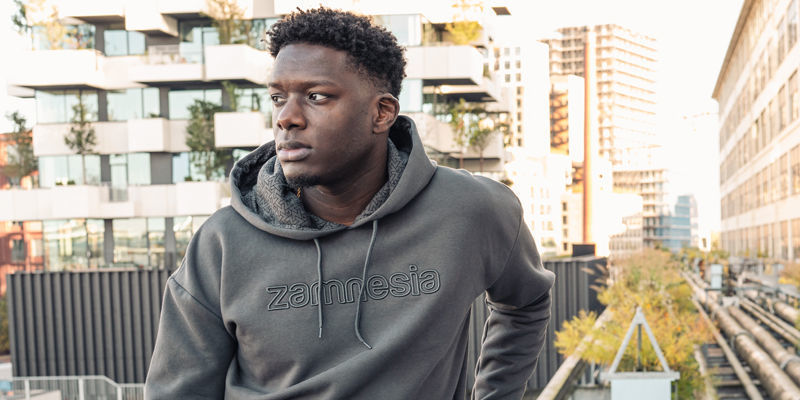 Sweatshirt Zamnesia Cinzenta Bordada