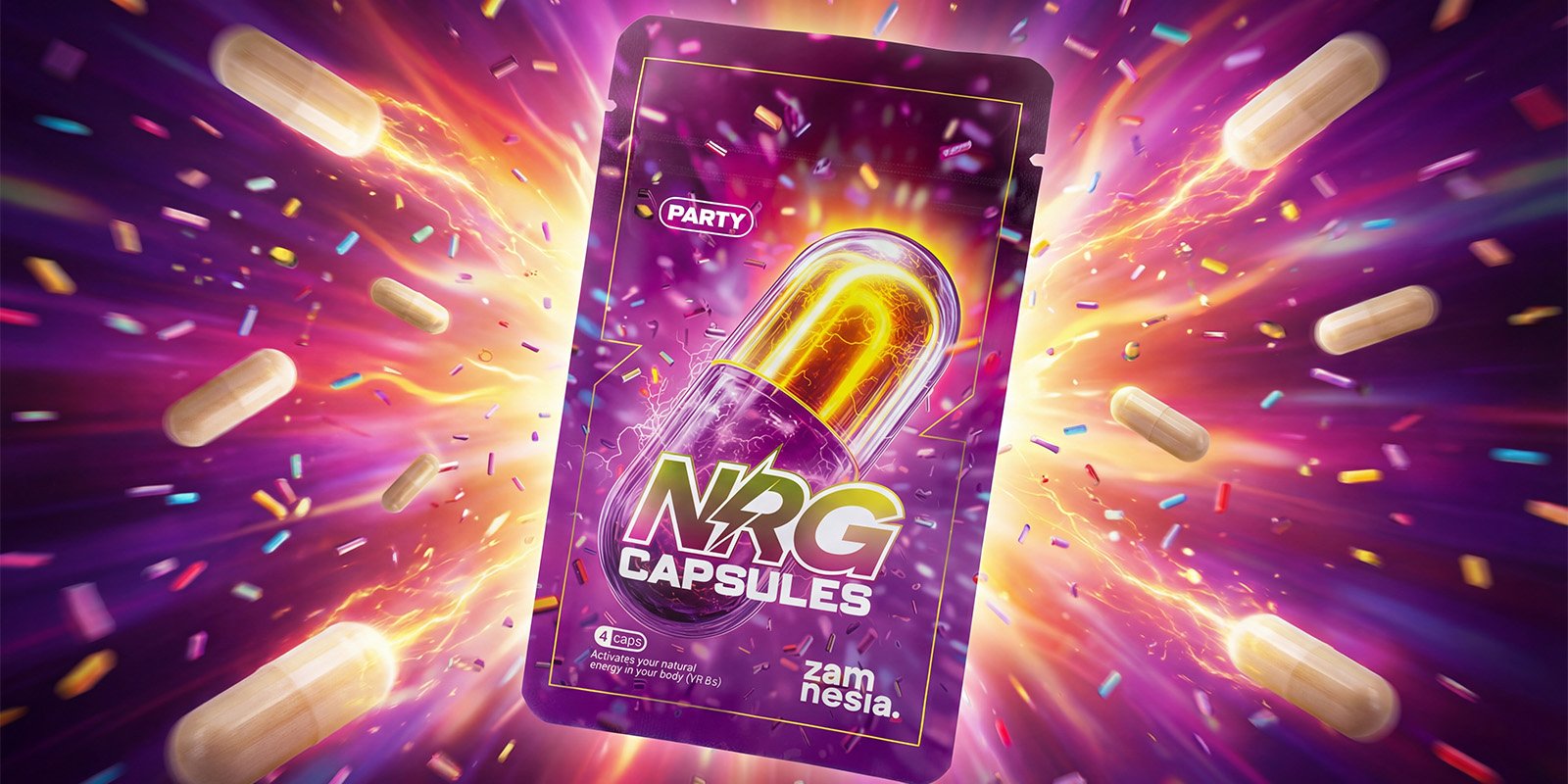 NRG – Cápsulas Naturais para Festas da Zamnesia