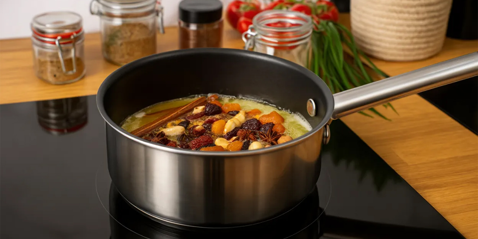 Misture o mel e as frutas