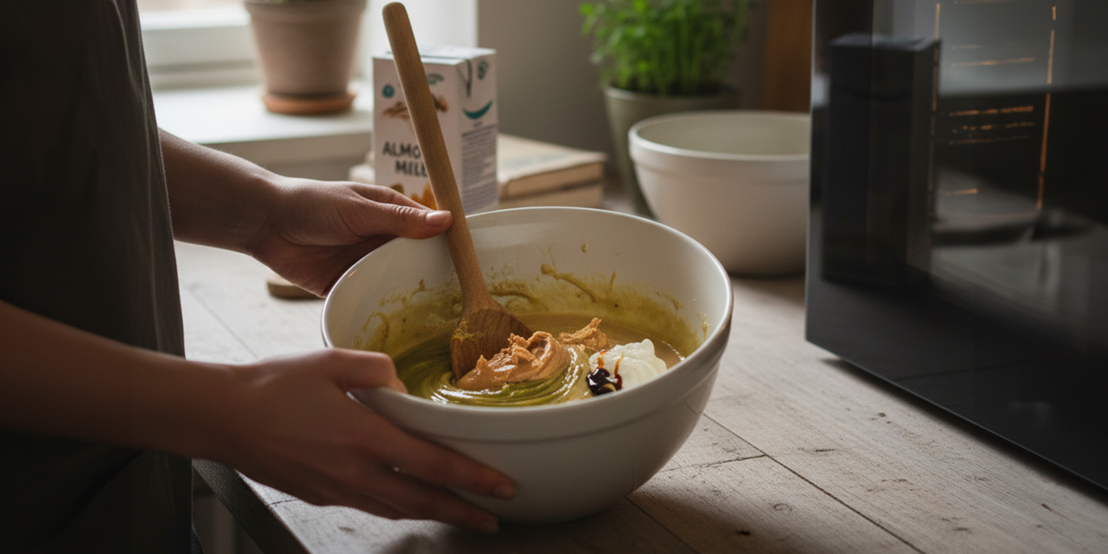 Misture os ingredientes líquidos Misture os ingredientes líquidos