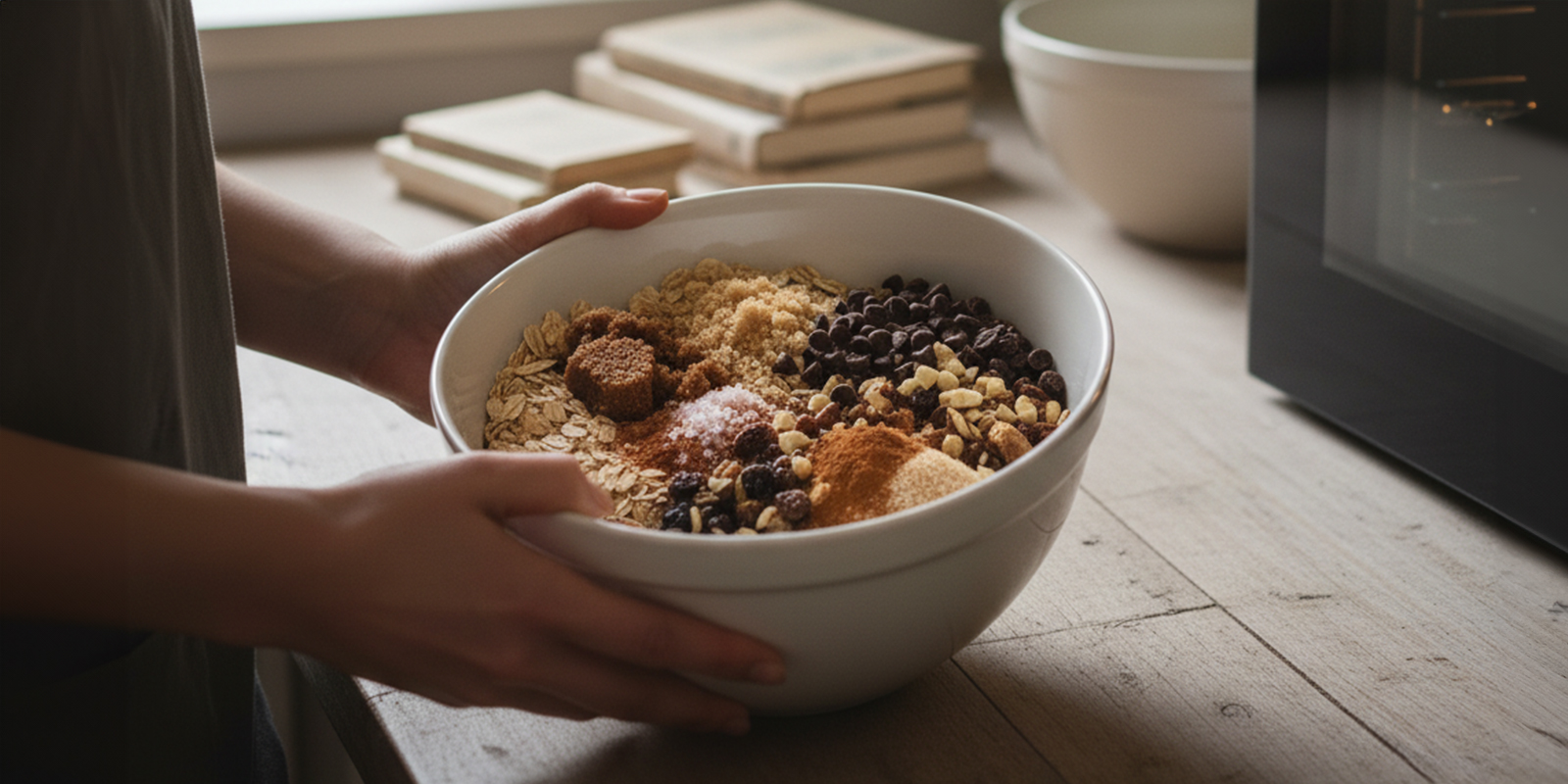 Junte os ingredientes secos Junte os ingredientes secos