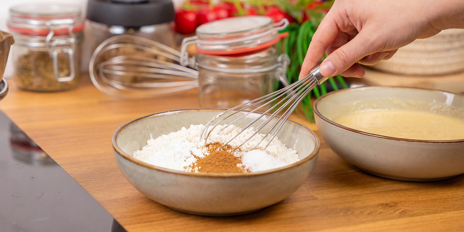 Junte os ingredientes secos Combine the dry ingredients