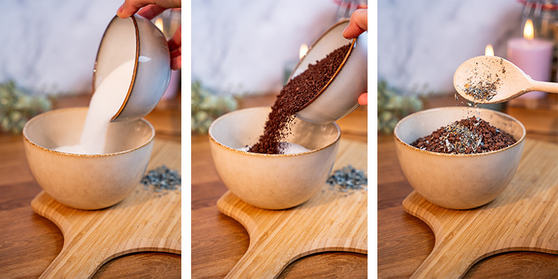 Combine all dry ingredients in a mixing bowl.